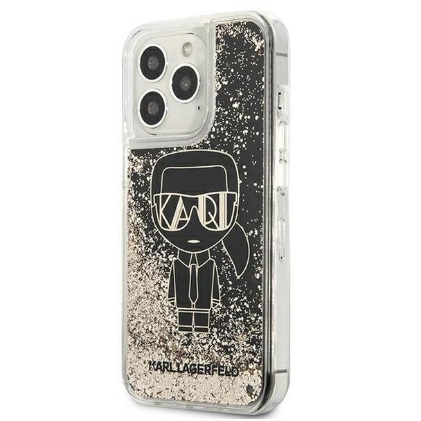 KARL LAGERFELD futerał do IPHONE 13 Pro KLHCP13LLGGKBK (Liquid Glitter Gatsby Ikonik) czarny