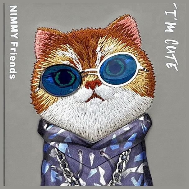 NIMMY futerał GLASSES COOL CAT do IPHONE 16 Pro szary