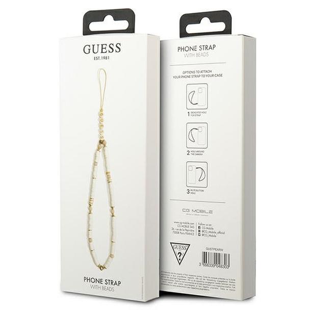 GUESS zawieszka GUSTPEARW (Heishi Beads) biała