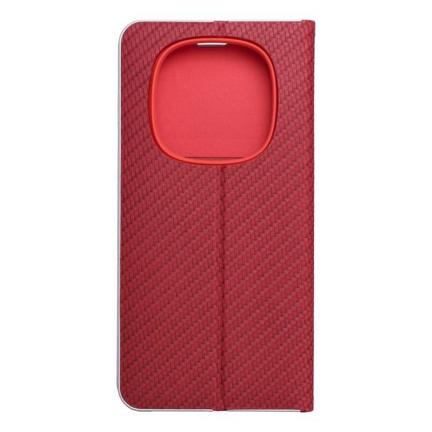 Etui z klapką na Xiaomi Redmi NOTE 14 PRO 4G Luna Book Carbon czerwone