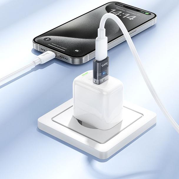 Adapter USB A do USB C Hoco UA36C transparentny czarny
