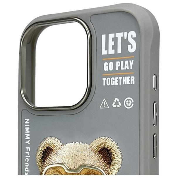 NIMMY futerał COOL&CUTE 2.0 Bear do IPHONE 16 Pro Max szary