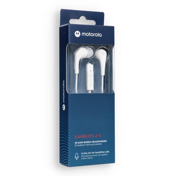 Słuchawki przewodowe douszne z mikrofonem MOTOROLA Ear Buds 2-s białe