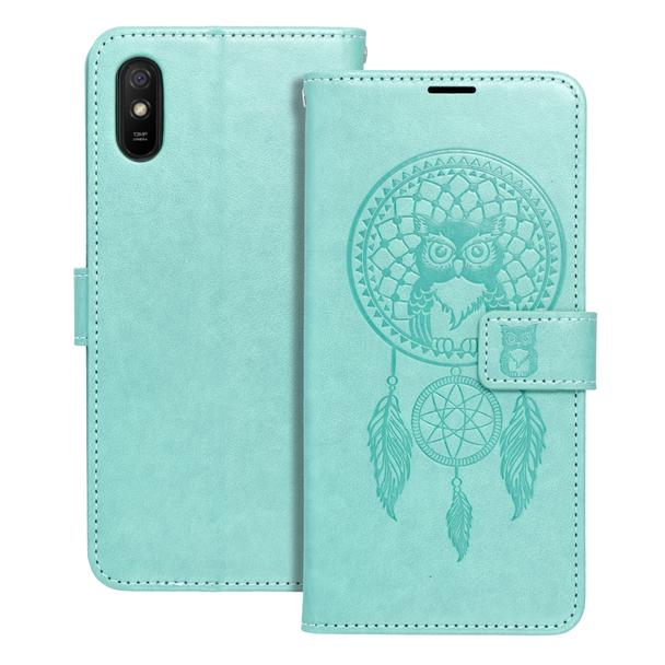 Etui z klapką na Xiaomi Redmi 9AT / Redmi 9A Mezzo Book łapacz snów zielone