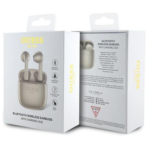 GUESS słuchawki bezprzewodowe bluetooth TWS + stacja dokująca GUTWST26PSD (Classic EST Logo) złote