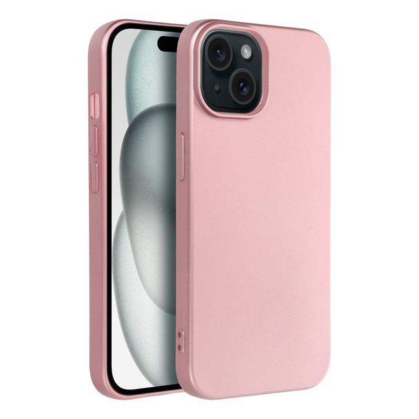 Futerał do iPhone 15 Metallic różowy