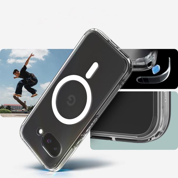 SPIGEN futerał ULTRA HYBRID MAG kompatybilny z MagSafe do GOOGLE PIXEL 9A clear/white