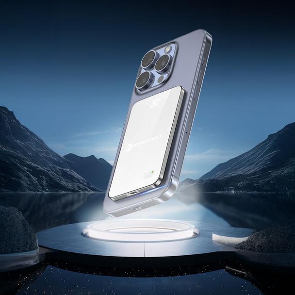 Powerbank zgodny z MagSafe Forcell F-Energy SuperSlim F5K8 QC4.0 PD3.0 15W 5000 mAh biały 0INT