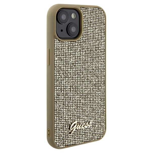 GUESS futerał do IPHONE 13 / 14 / 15 GUHCP15SPMSDGSD (Disco Metal Script) złoty