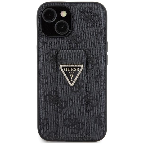 GUESS futerał do IPHONE 13 / 14 / 15 GUHCP15SPGS4TDK (Grip Stand 4G Triangle Strass) czarny