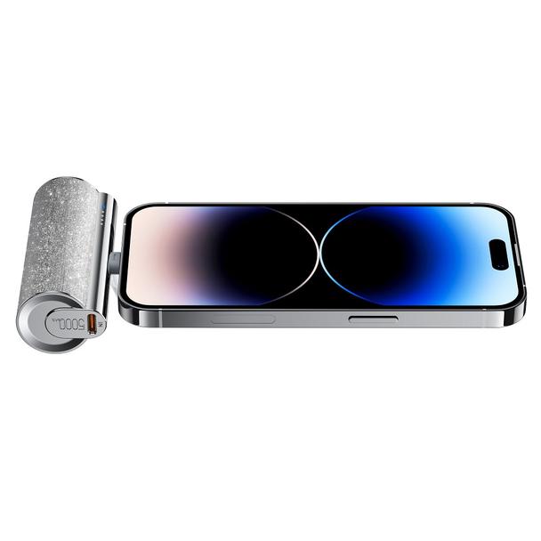 Powerbank Veger PlugOn (W0573P) PD QC3.0 2,4A 12W 5000 mAh z wbudowanym złączem Lightning srebrny