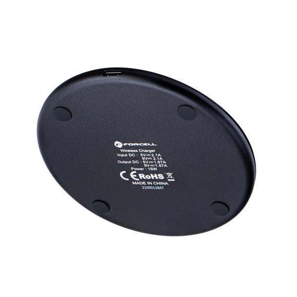 Ładowarka indukcyjna Forcell F-Energy Qi QC 15W + kabel USB C do USB A czarna