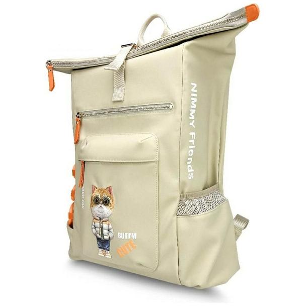 NIMMY plecak na laptop COOL&CUTE 2.0 Cat khaki