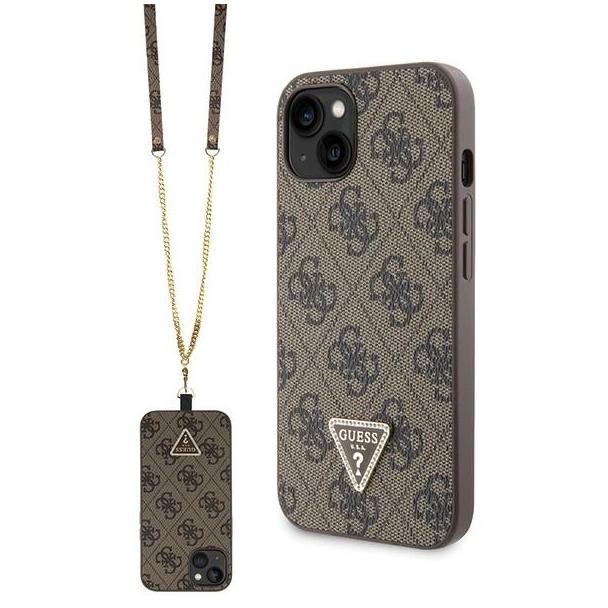 GUESS futerał do IPHONE 13 / 14 / 15 GUHCP14SP4TDSCPW (Crossbody 4G Metal Logo) brązowy