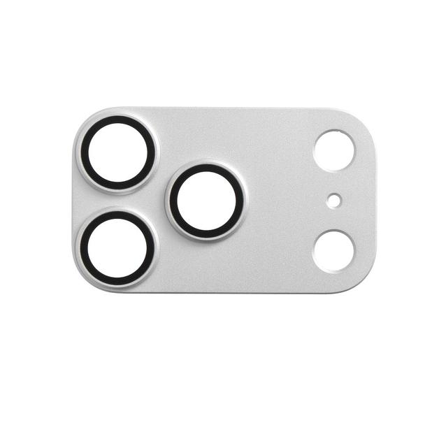 Szkło hartowane na aparat do iPhone 17 PRO AR+AF Full Metal srebrne