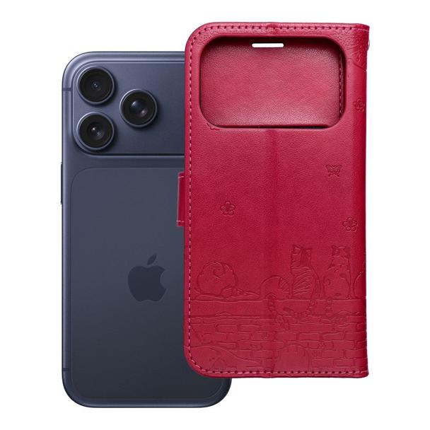 Etui z klapką na iPhone 17 PRO MAX Mezzo Book koty czerwone