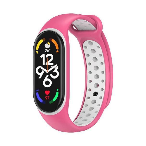 Pasek silikonowy do XIAOMI Mi Band 5 / 6 / 7 różowy (07)