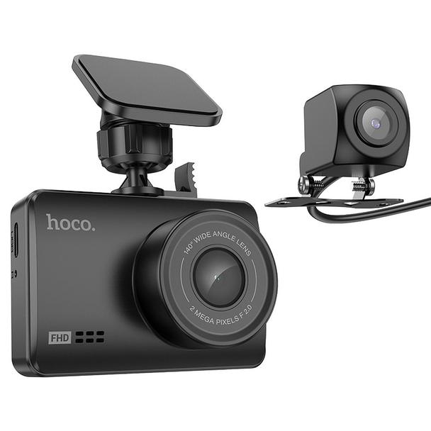 Kamera samochodowa Hoco z wyświetlaczem 2,45" 1080P/30fps + kamera tylna 720P/25fps DV3 czarna