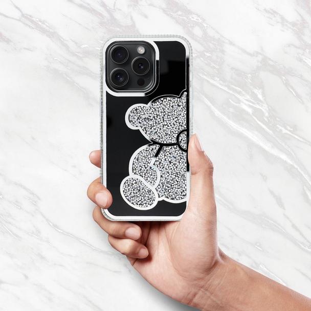 Etui na iPhone 18 Pro Max / 17 Pro Max Teddy Bear srebrne
