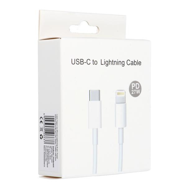 Kabel USB C do Lightning PD 3A 27W 1 m C291 box biały