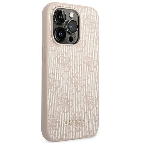 GUESS futerał do IPHONE 14 Pro GUHCP14LG4GFPI (4G Gold Logo) różowy