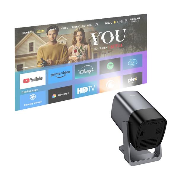 Projektor Full HD Hoco z systemem Android Wi-Fi Bluetooth 1080P DT7 metaliczny szary