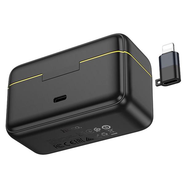 Mikrofon krawatowy bezprzewodowy Lightning / USB C Hoco 2 szt L17 czarny