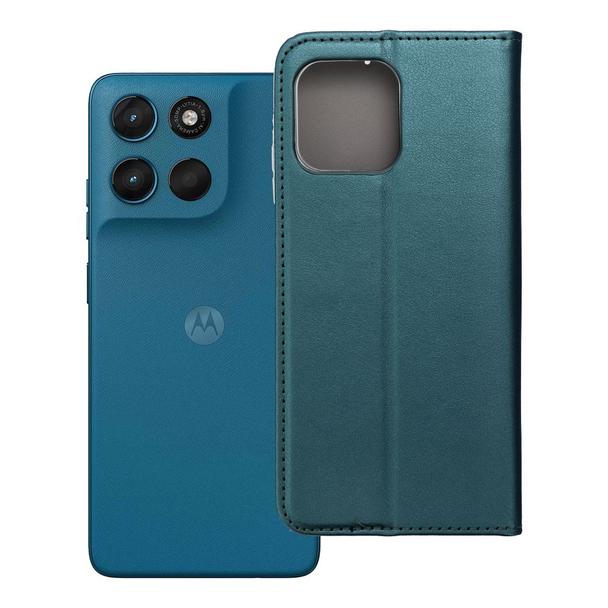 Etui z klapką na Motorola G57 Power Smart Magneto ciemnozielone