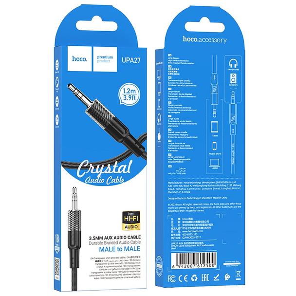 Kabel AUX Jack 3,5 mm do Jack 3,5 mm Hoco 1,2 m UPA27 czarny