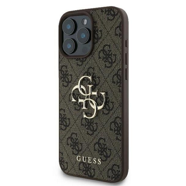 GUESS futerał do IPHONE 16 Pro Max GUHCP16X4GMGBR (4G PU Big Logo) brązowy