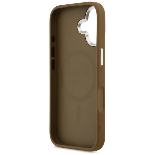 GUESS futerał do IPHONE 17 kompatybilny z MagSafe GUHMP17SPSDTSCMW (PU W/ Triangle Logo) brązowy