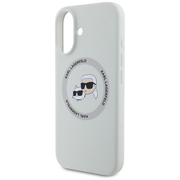 KARL LAGERFELD futerał do IPHONE 16 kompatybilny z MagSafe KLHMP16SSKCHTCE (Silicone KC Heads) beżowy