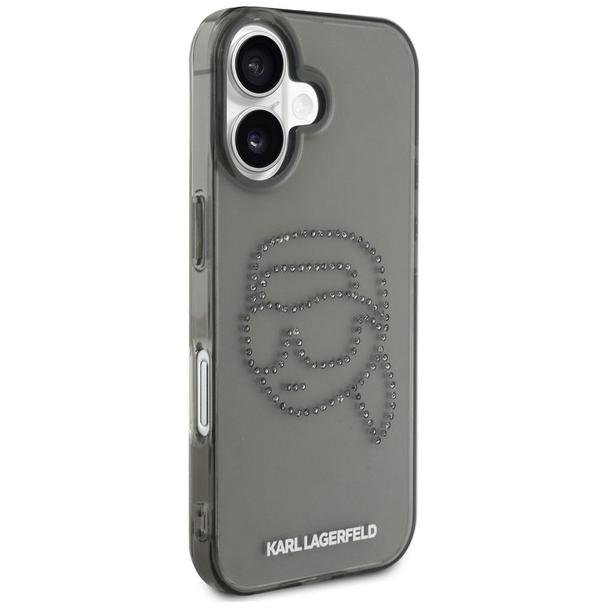 KARL LAGERFELD futerał do IPHONE 16 KLHCP16SHKHDCELK (IML Rhinestones S K Head) czarny