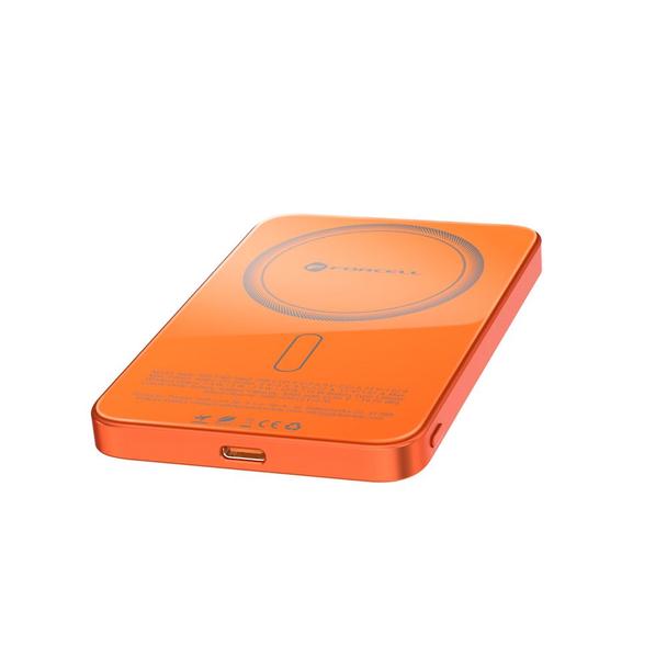 Powerbank zgodny z MagSafe Forcell F-Energy SuperSlim F5K8 QC4.0 PD3.0 15W 5000 mAh pomarańczowy 0INT