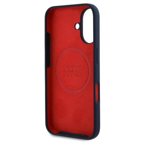 RED BULL futerał do IPHONE 16 kompatybilny z MagSafe RBHMP16S24SIILVR (Silicone red Ring) navy