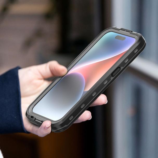 Futerał do iPhone 15 wodoodporny Shellbox DOT zgodny z MagSafe czarny