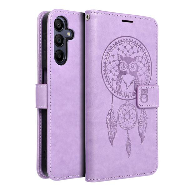 Etui z klapką na Samsung A15 4G / A15 5G Mezzo Book łapacz snów fioletowe