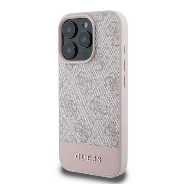 GUESS futerał do IPHONE 16 Pro GUHCP16LG4GLPI (4G PU Bottom Stripe) różowy