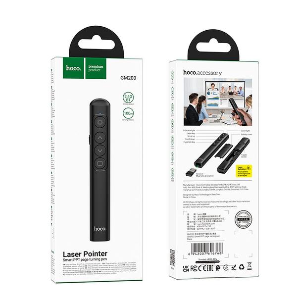 Wskaźnik laserowy bezprzewodowy Hoco bluetooth GM200 czarny
