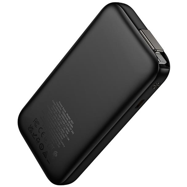 Powerbank Hoco 10000 mAh QC PD 20W ze zwijanym kablem USB C Q51 czarny