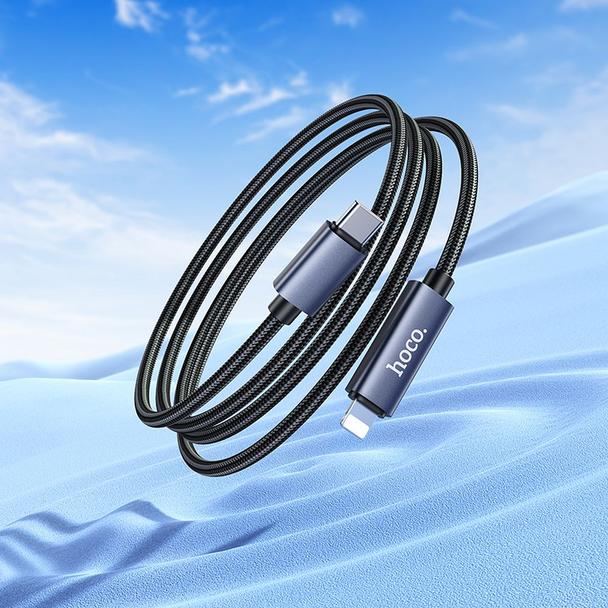 Kabel USB C do Lightning Hoco PD 27W z wyświetlaczem 1 m X112 czarny