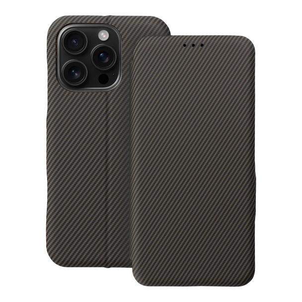 Etui z klapką na iPhone 16 PRO Folio Side Magnet brązowe
