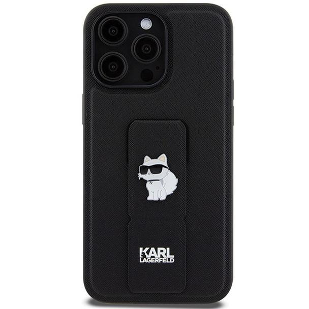 KARL LAGERFELD futerał do IPHONE 13 Pro Max KLHCP13XGSACHPK (Gripstand Saffiano choupette PIN) czarny