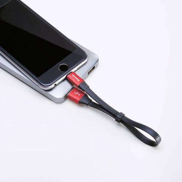 BASEUS kabel USB A do Lightning 2A Nimble CALMBJ-B91 0,23 m czarno czerwony