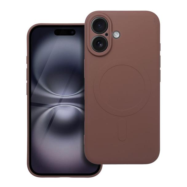 Futerał do iPhone 16 Silicone Mag Cover zgodny z MagSafe brązowy