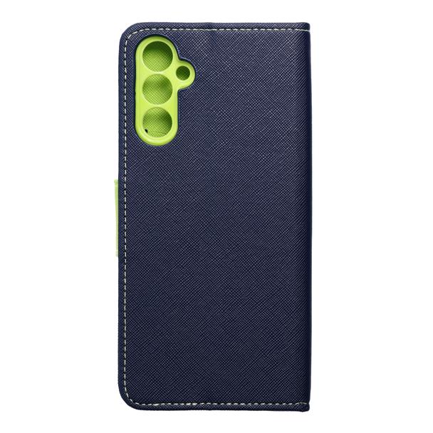 Etui z klapką na Samsung A14 4G / A14 5G Fancy Book granatowo-limonkowe