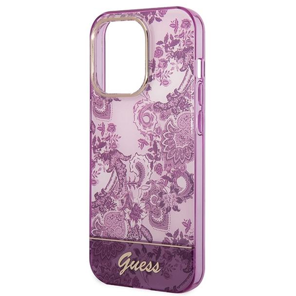 GUESS futerał do IPHONE 14 Pro GUHCP14LHGPLHF (IML Electro Cam TDJ) fuksja