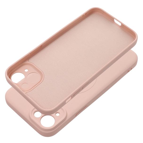 Futerał do iPhone 15 PLUS Silicone Mag Cover zgodny z MagSafe różowy