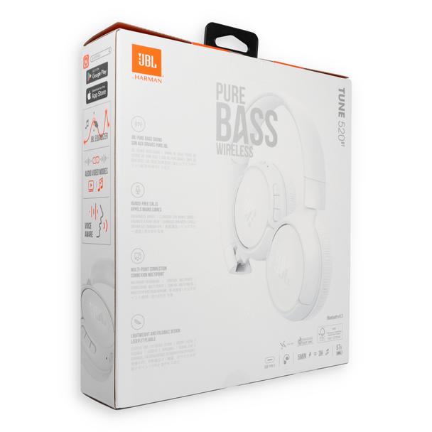 Słuchawki bezprzewodowe nauszne JBL Tune 520BT białe