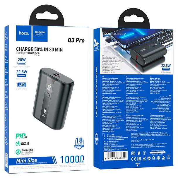 Powerbank Hoco 10000 mAh QC PD 3A 22,5W Q3 Pro czarny
